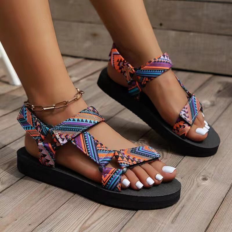 Sandales Bohèmes à Motifs – Confort & Style en Toute Liberté