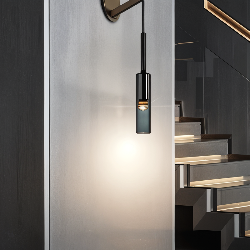 Lampada da parete minimalista con vetro fumé - Orvane
