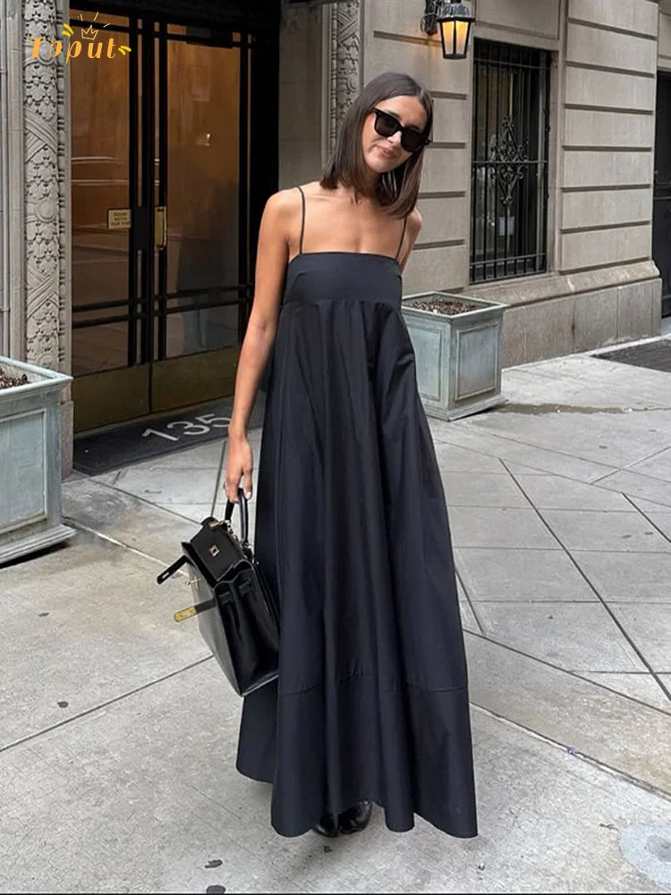 Robe Longue Minimaliste à Bretelles