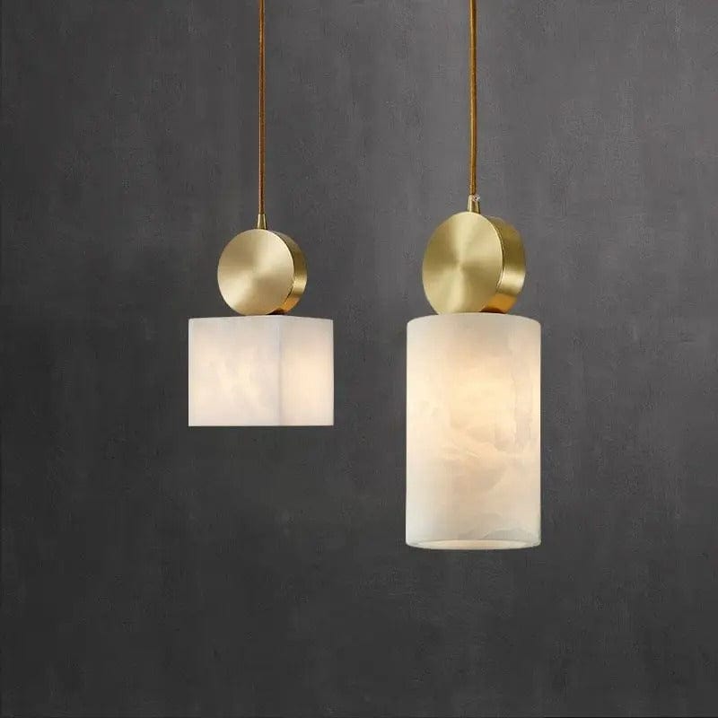 Lunette | Marble and Gold Pendant