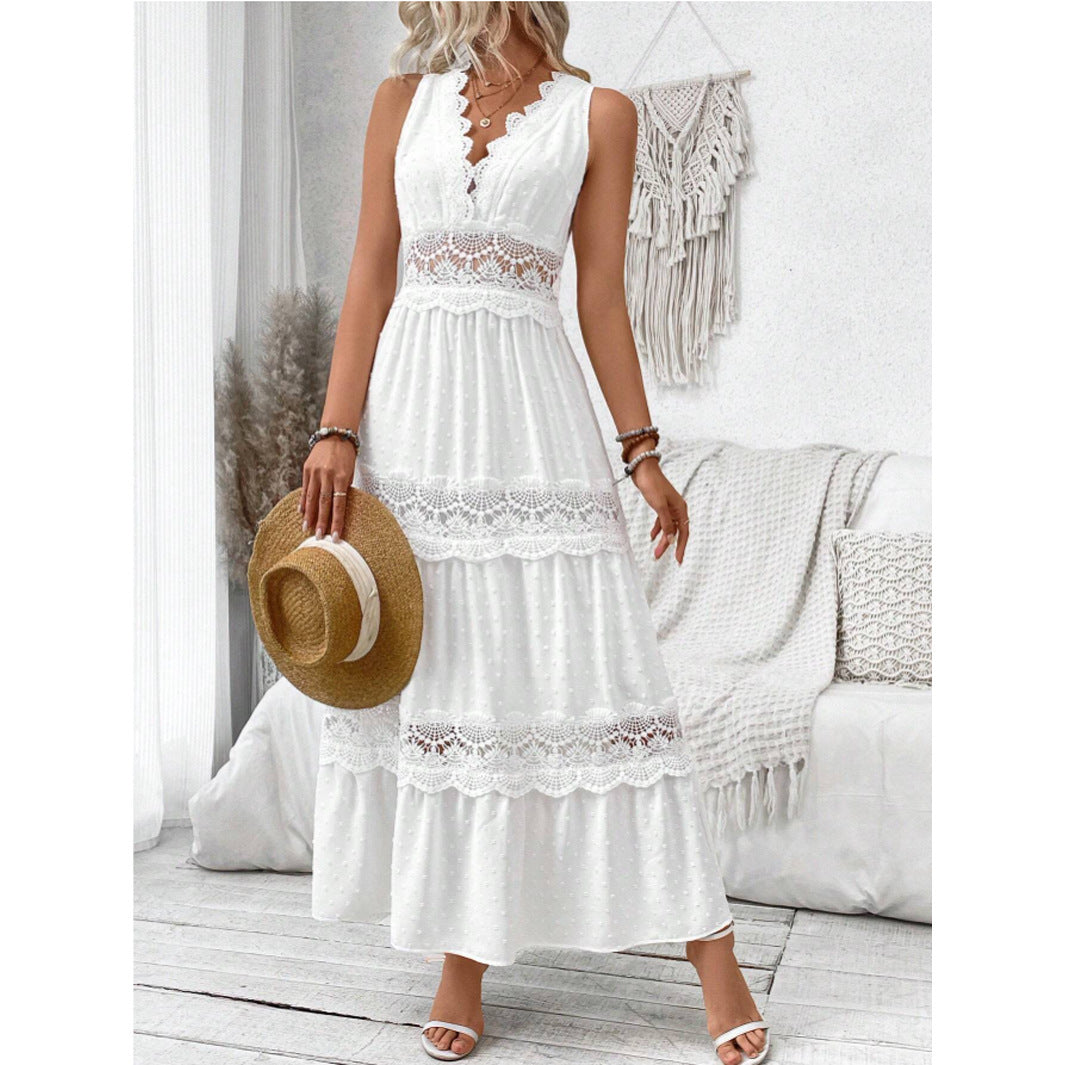 Robe Bohème Blanche – Dentelle & Légèreté