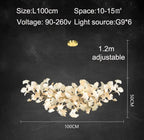 Lampadario a petali di ceramica