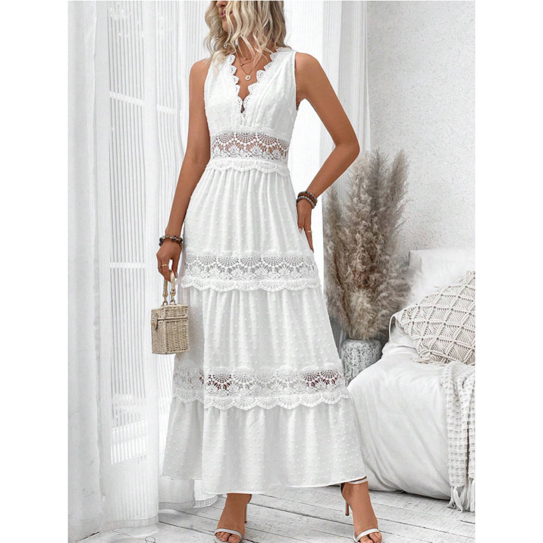 Robe Bohème Blanche – Dentelle & Légèreté