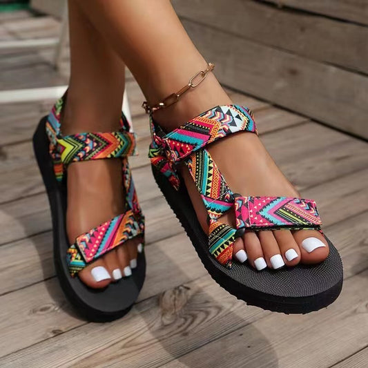 Sandales Bohèmes à Motifs – Confort & Style en Toute Liberté