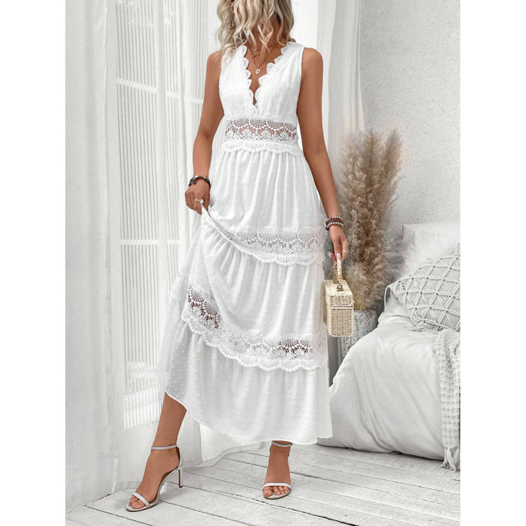 Robe Bohème Blanche – Dentelle & Légèreté
