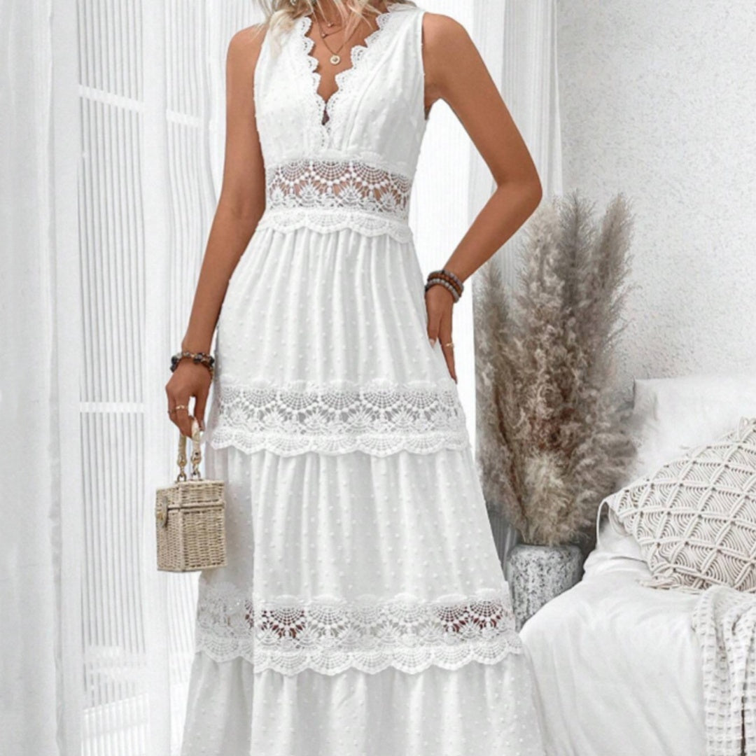Robe Bohème Blanche – Dentelle & Légèreté