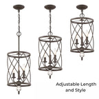 Hearthly | Rustic Three-Light Iron Chandelier