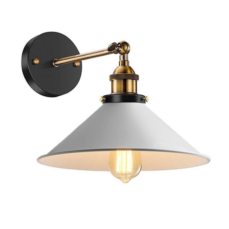Vintage Industrial Wall Sconce in White