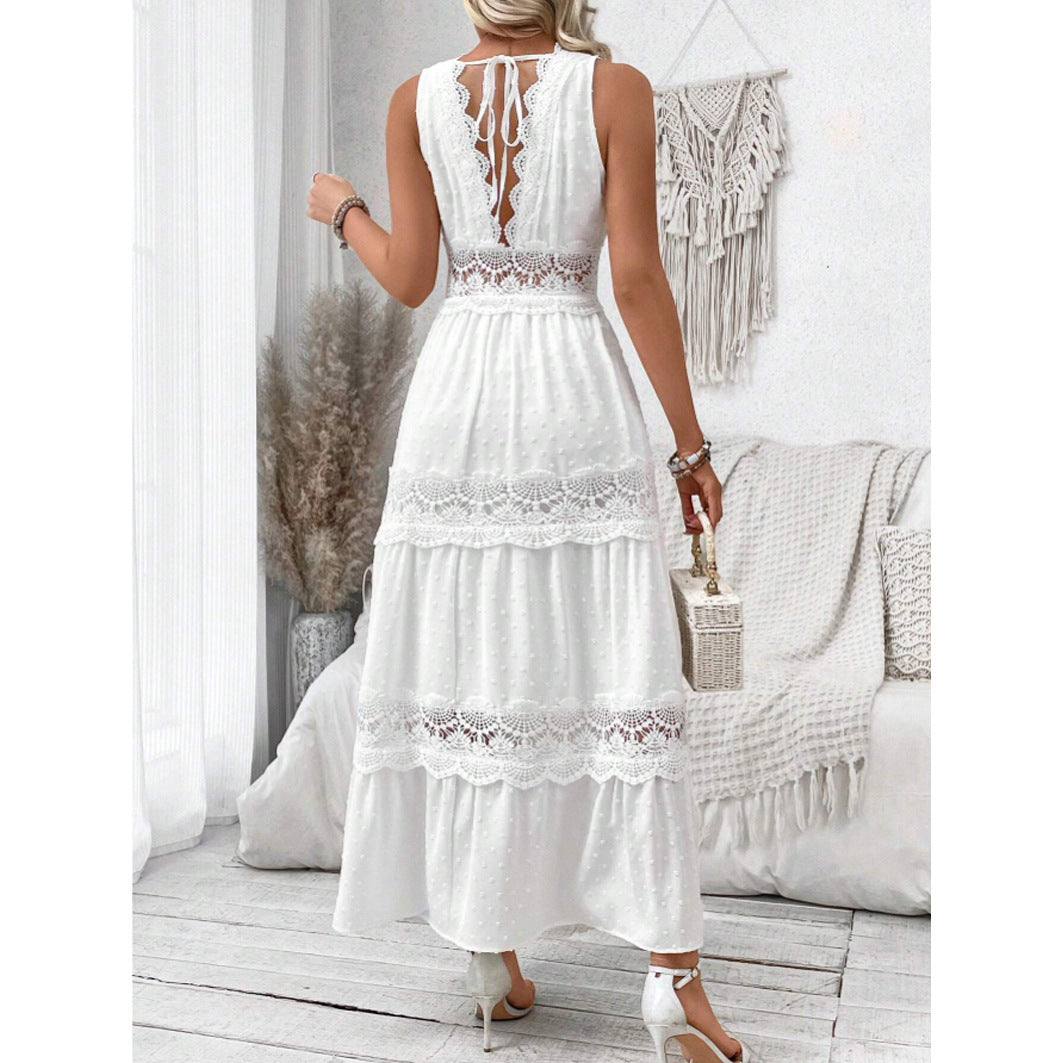 Robe Bohème Blanche – Dentelle & Légèreté