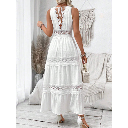 Robe Bohème Blanche – Dentelle & Légèreté
