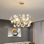 Lampadario a petali di ceramica