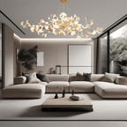 Lampadario a petali di ceramica