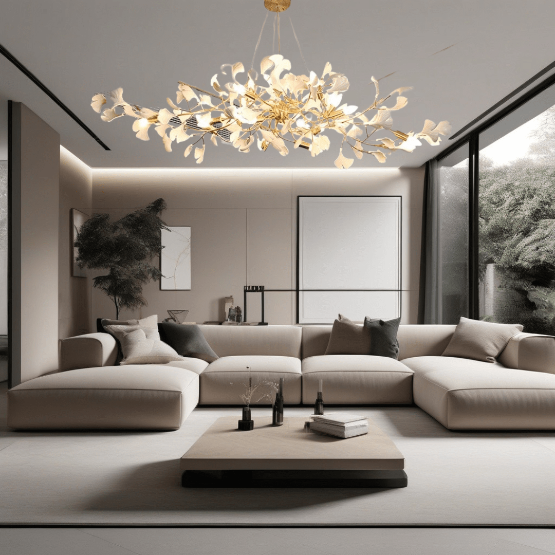 Lampadario a petali di ceramica