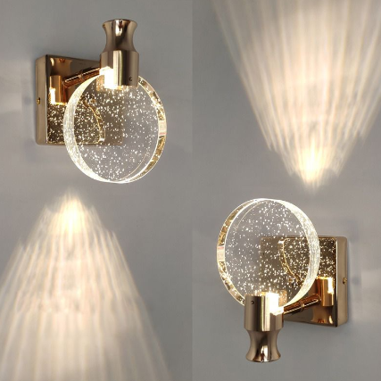 Lampada da parete rotonda di cristallo di lusso – Celestia
