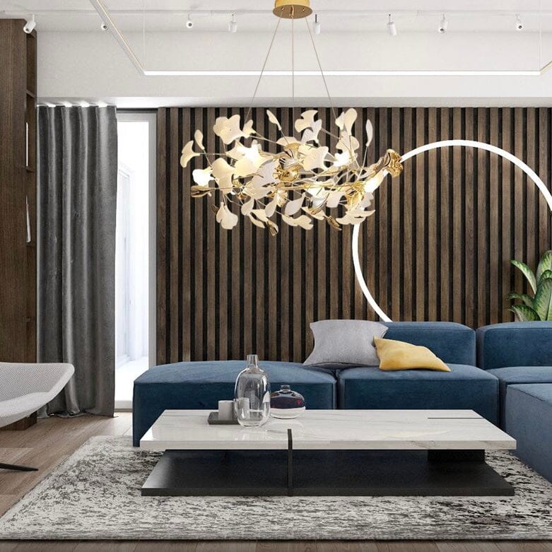 Lampadario a petali di ceramica