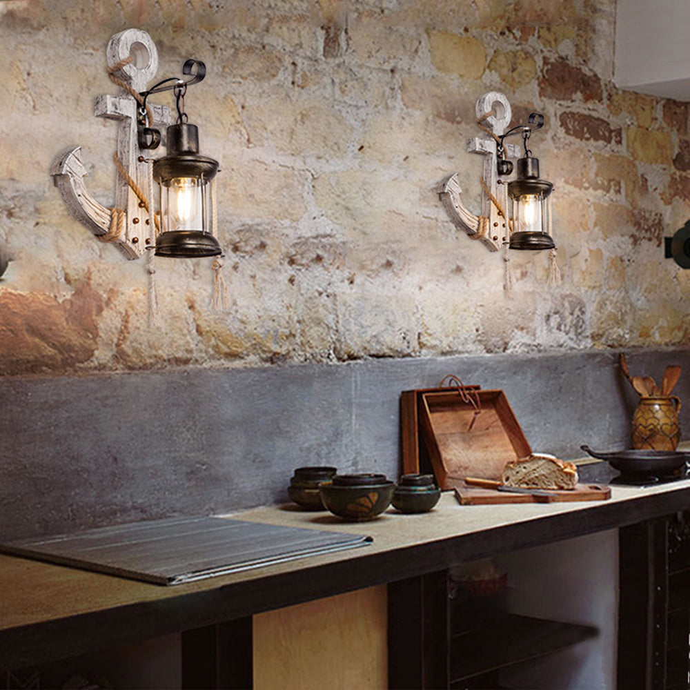 Wooden Anchor LED Wall Lamp – Nautica