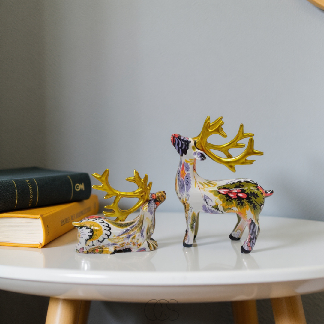 Vellina - Abstract Deer Sculpture - Decorative Table Sculpture in Resin
