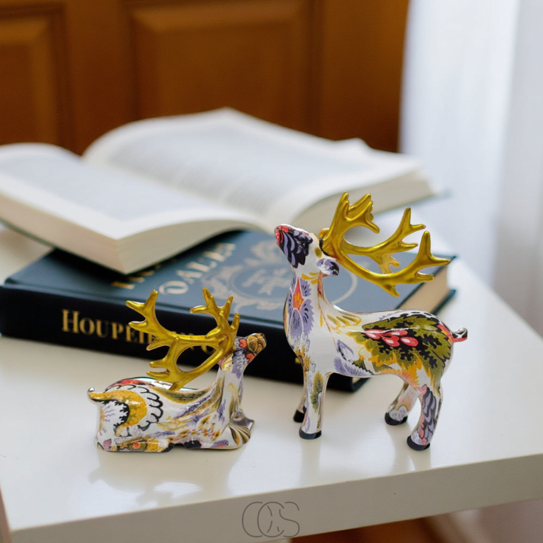 Vellina - Abstract Deer Sculpture - Decorative Table Sculpture in Resin
