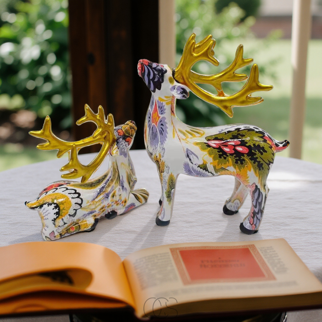 Vellina - Abstract Deer Sculpture - Decorative Table Sculpture in Resin