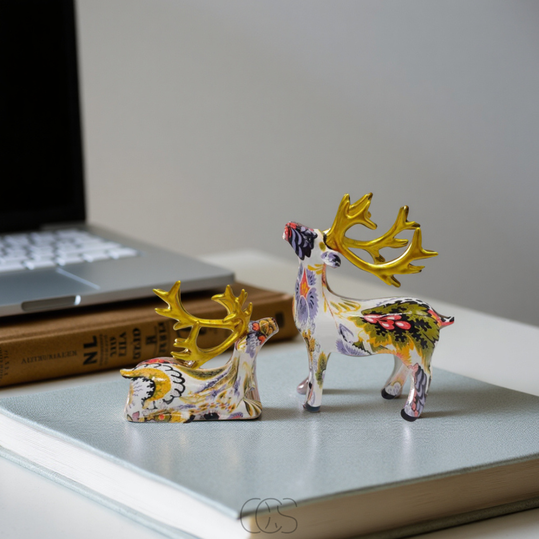 Vellina - Abstract Deer Sculpture - Decorative Table Sculpture in Resin