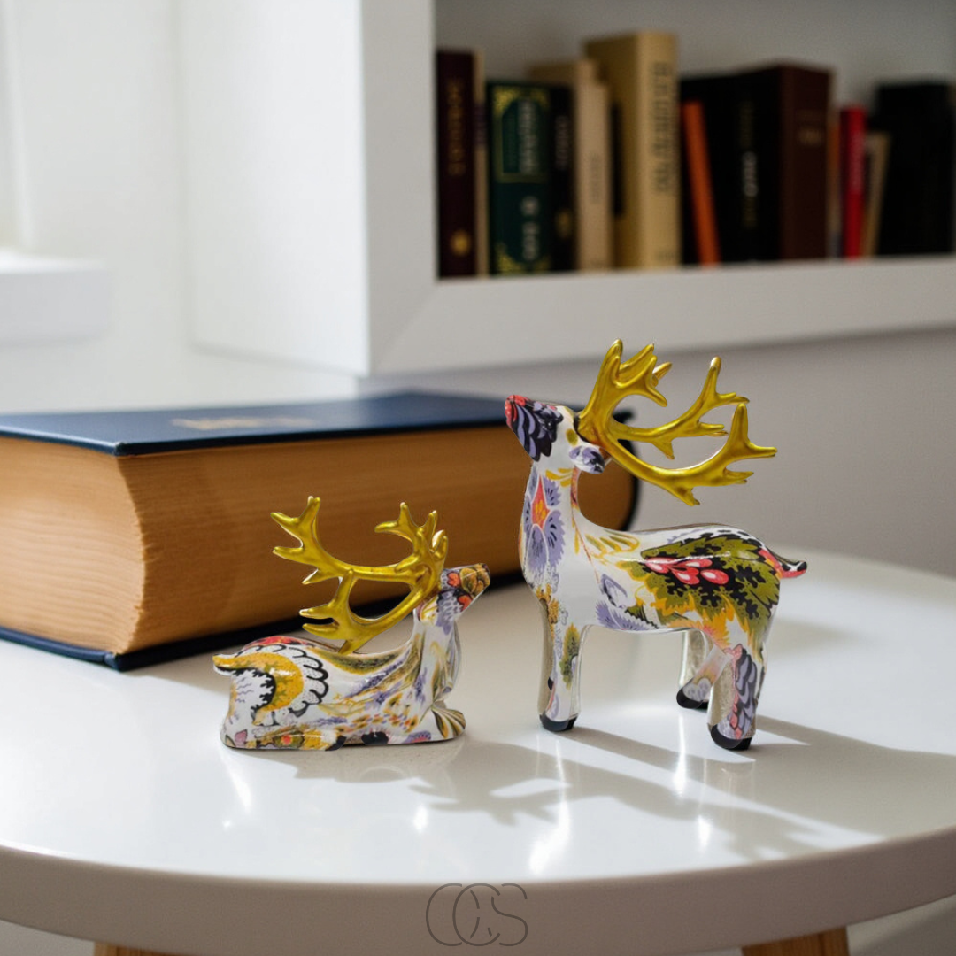 Vellina - Abstract Deer Sculpture - Decorative Table Sculpture in Resin