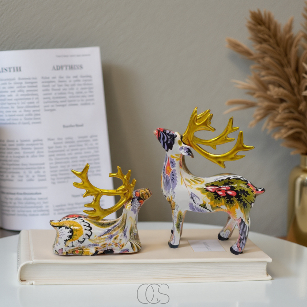 Vellina - Abstract Deer Sculpture - Decorative Table Sculpture in Resin