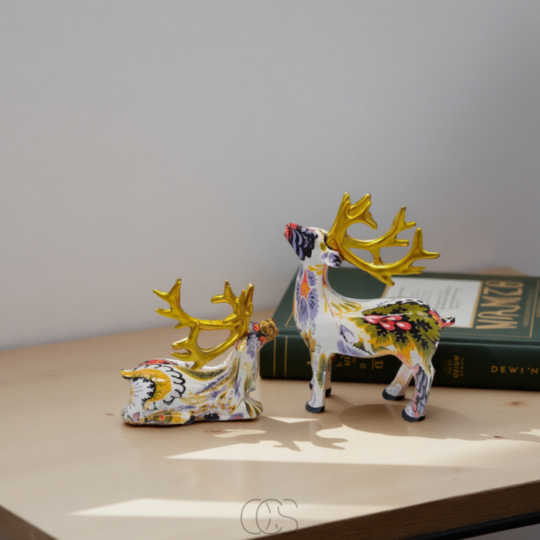 Vellina - Abstract Deer Sculpture - Decorative Table Sculpture in Resin