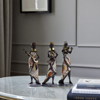 Vellina - African Musicians Statue Set - Decorative Sculptures