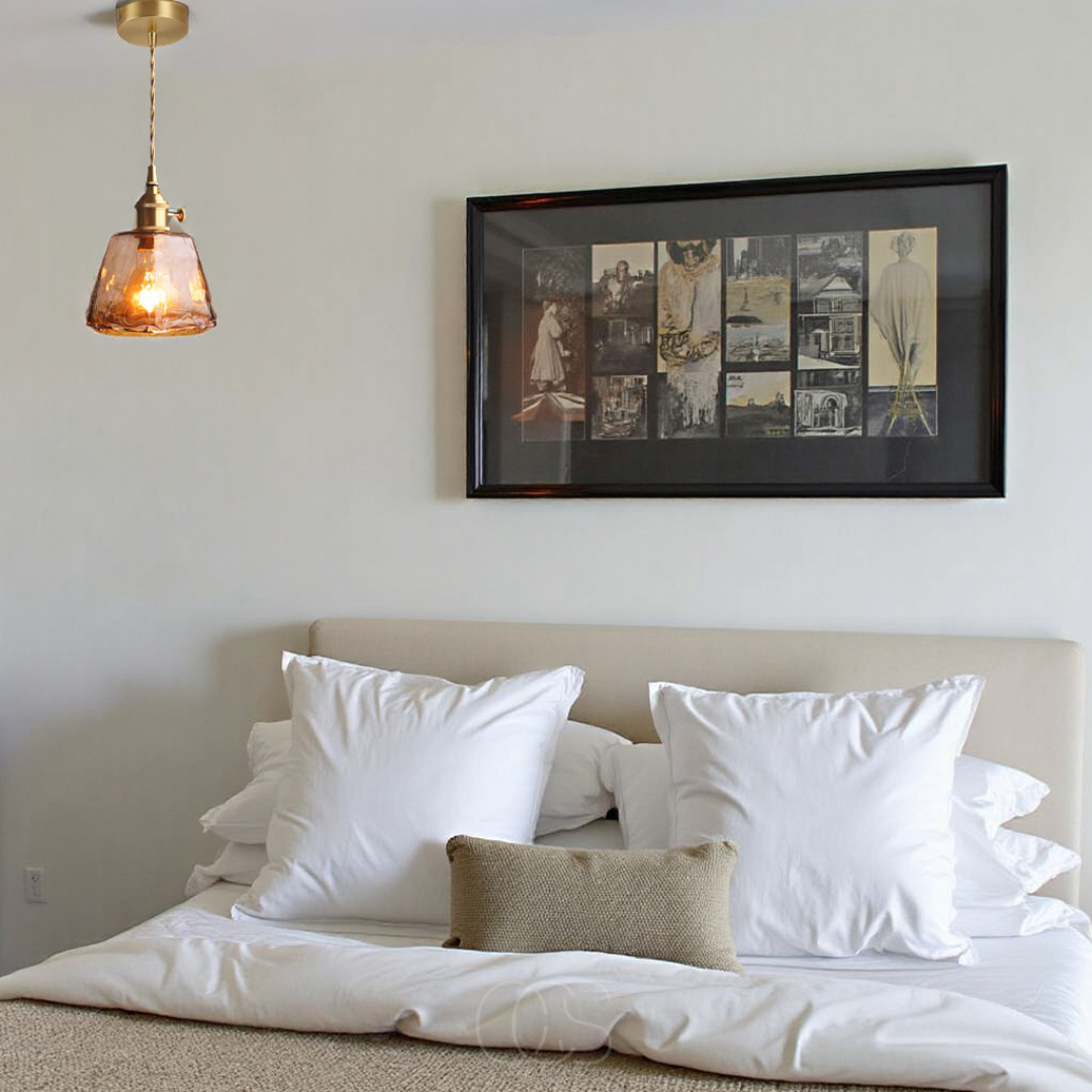 Vellina - Amber Glass Pendant Lamp – Warm Light & Stylish Design