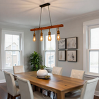 Vellina - Ceiling lamp 4 lights - multi-light ceiling lamp wood & metal