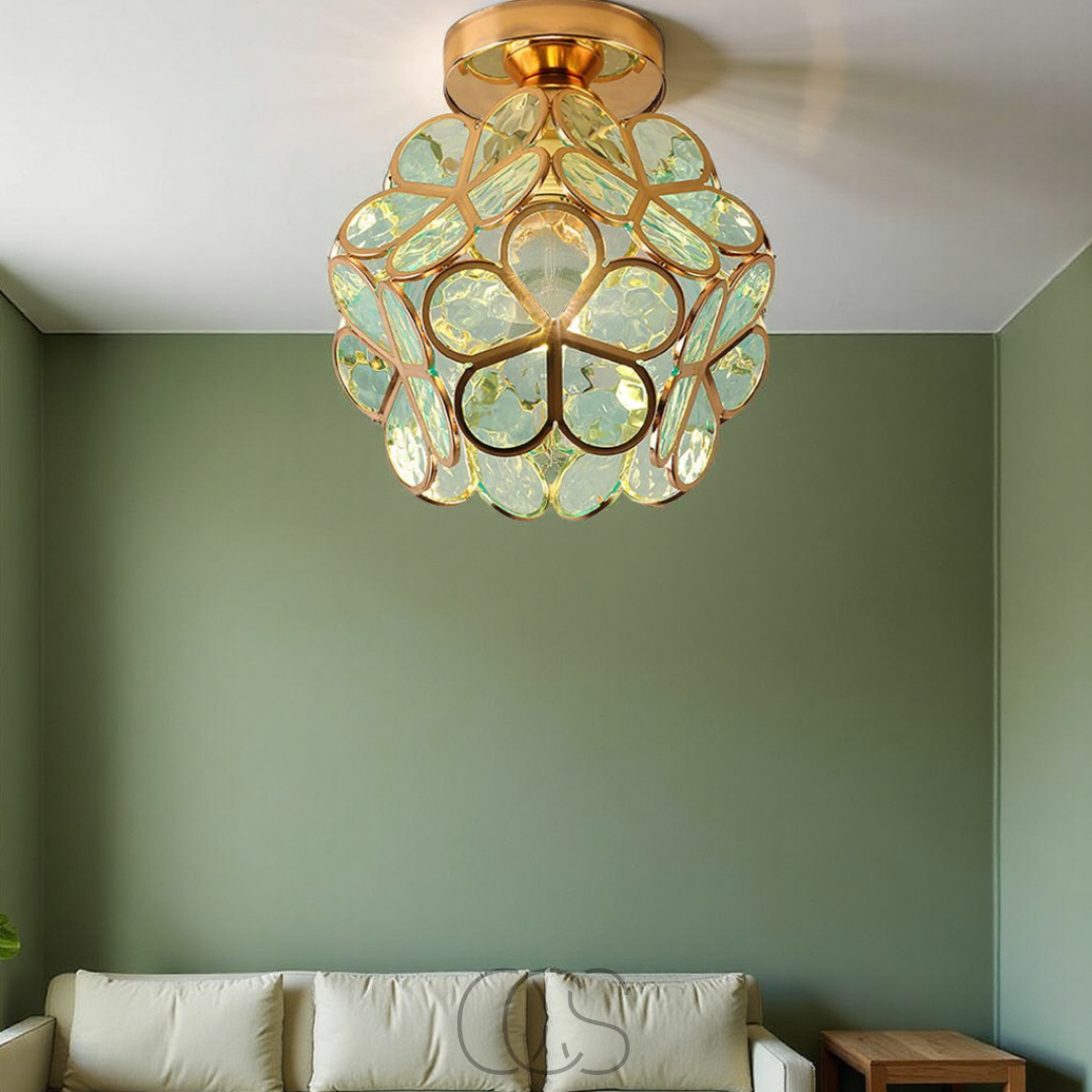 Vellina - Design flower ceiling lamp - Iron & Glass