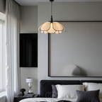 Vellina - Flower-shaped Rattan Pendant Lamp with Black Accents
