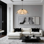 Vellina - Flower-shaped Rattan Pendant Lamp with Black Accents