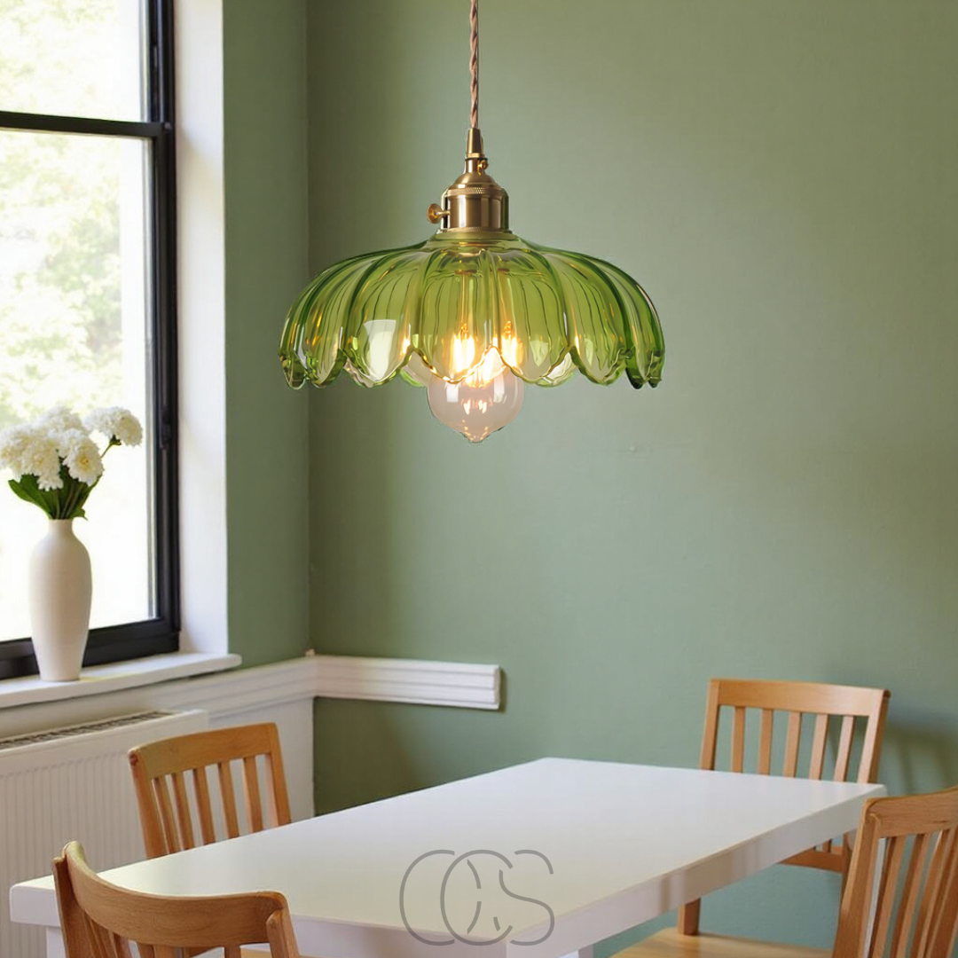 Vellina - Glass Flower Pendant Lamp - Vintage Design