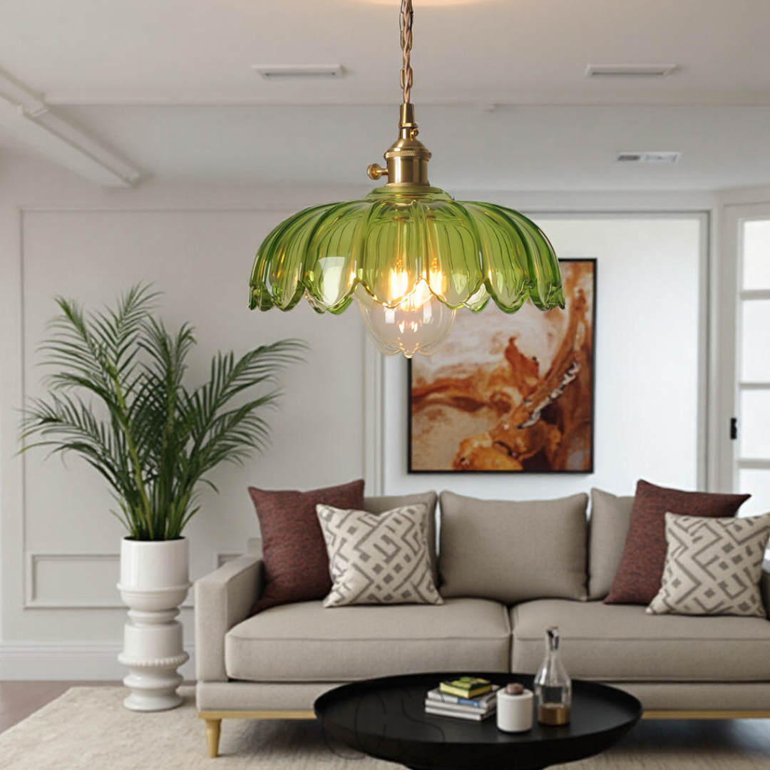 Vellina - Glass Flower Pendant Lamp - Vintage Design