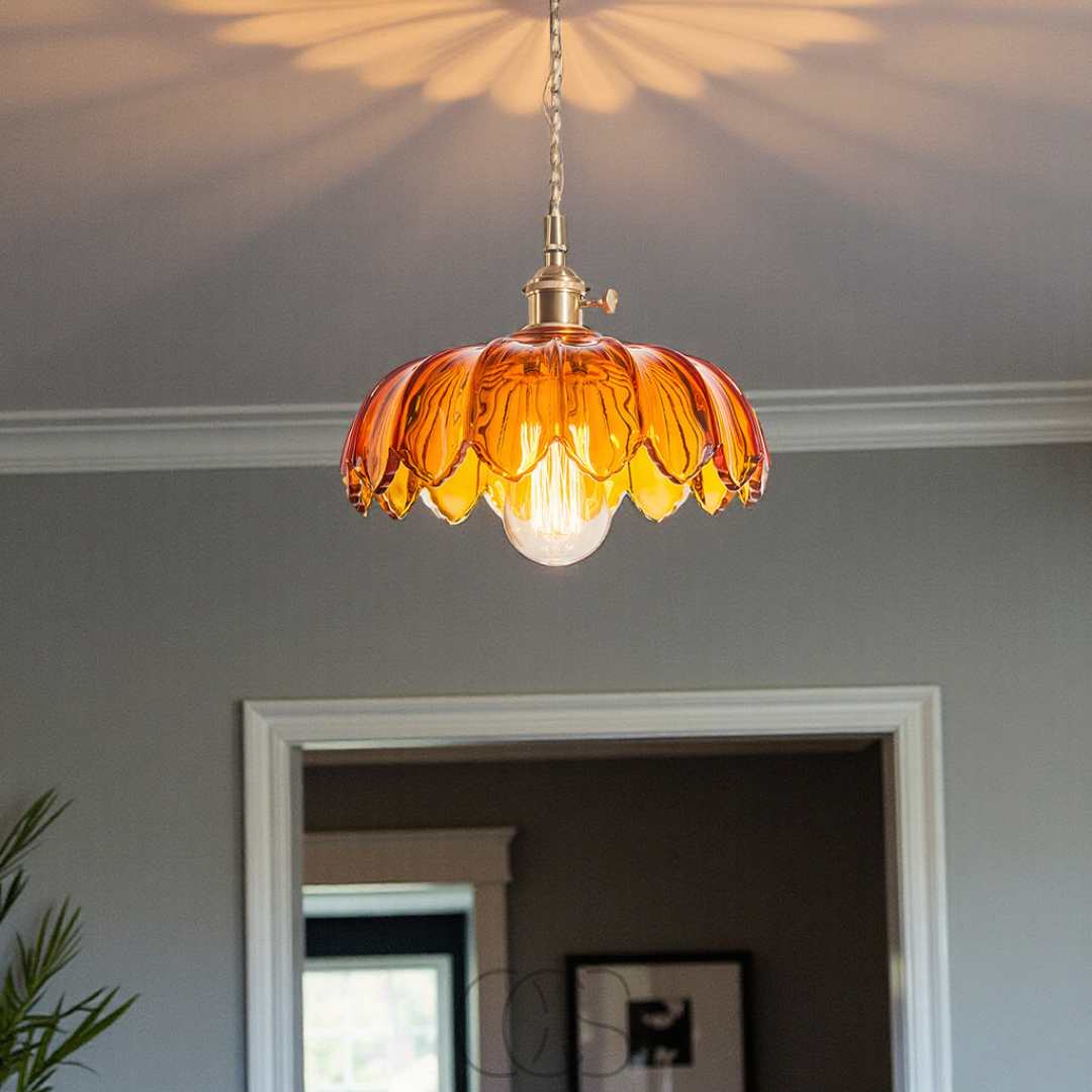 Vellina - Glass Flower Pendant Lamp - Vintage Design
