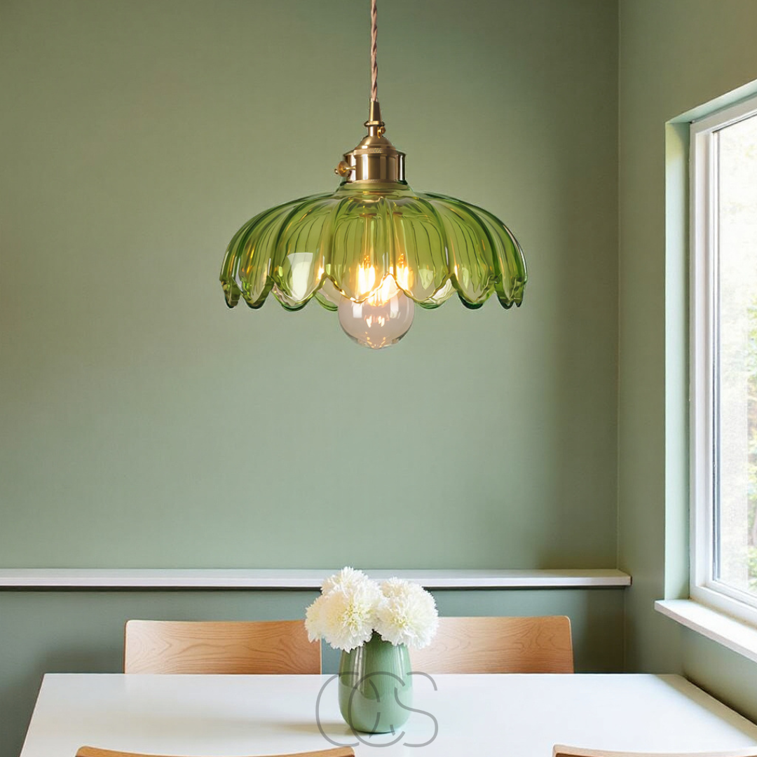 Vellina - Glass Flower Pendant Lamp - Vintage Design