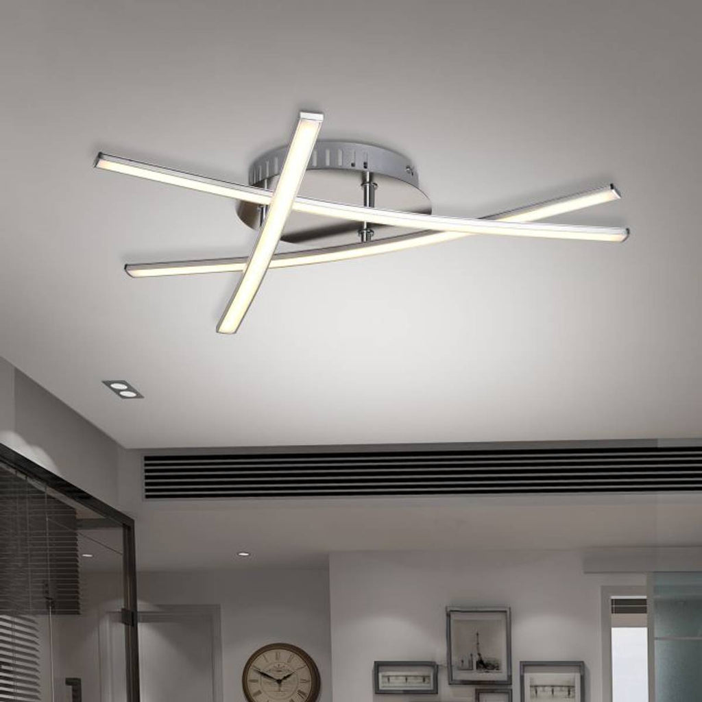 Vellina - LED Ceiling Lamp Triangular - Satin Nickel Design Lamp