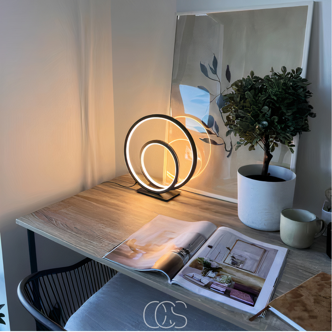 Vellina - LED Table Lamp Double Ring