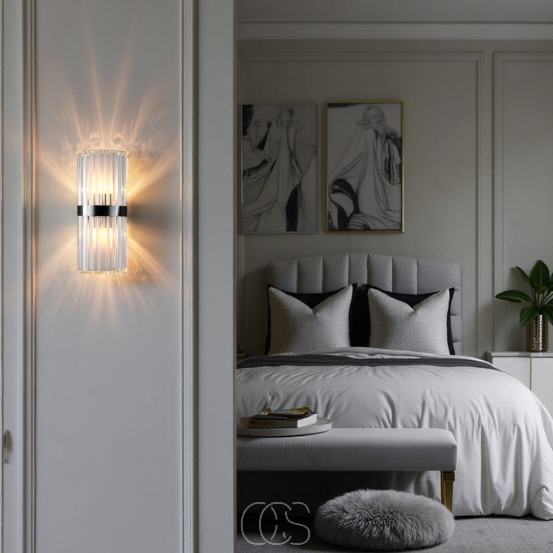 Vellina - Luxury Crystal Wall Lamp - Stainless Steel & Crystal