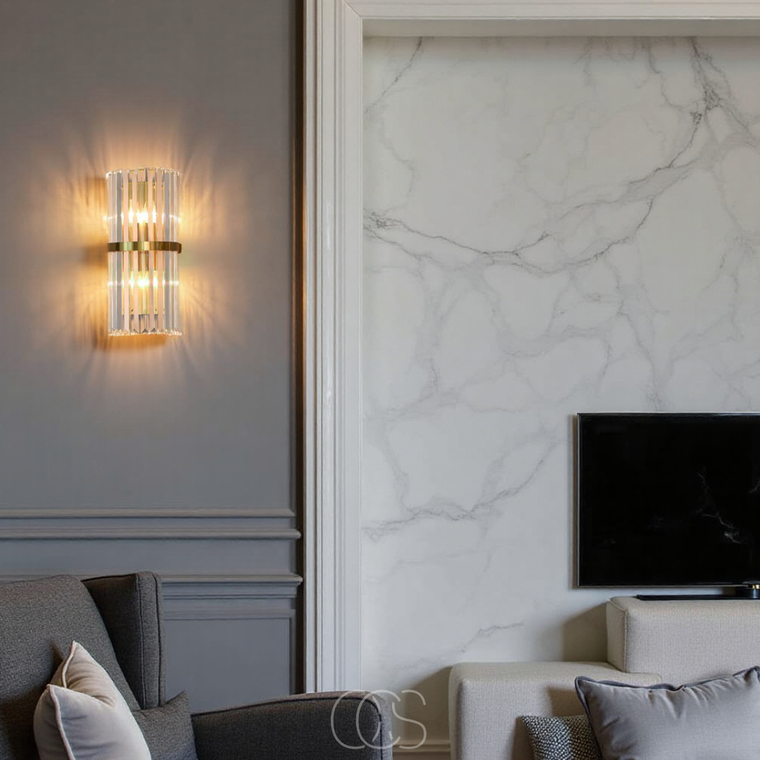 Vellina - Luxury Crystal Wall Lamp - Stainless Steel & Crystal