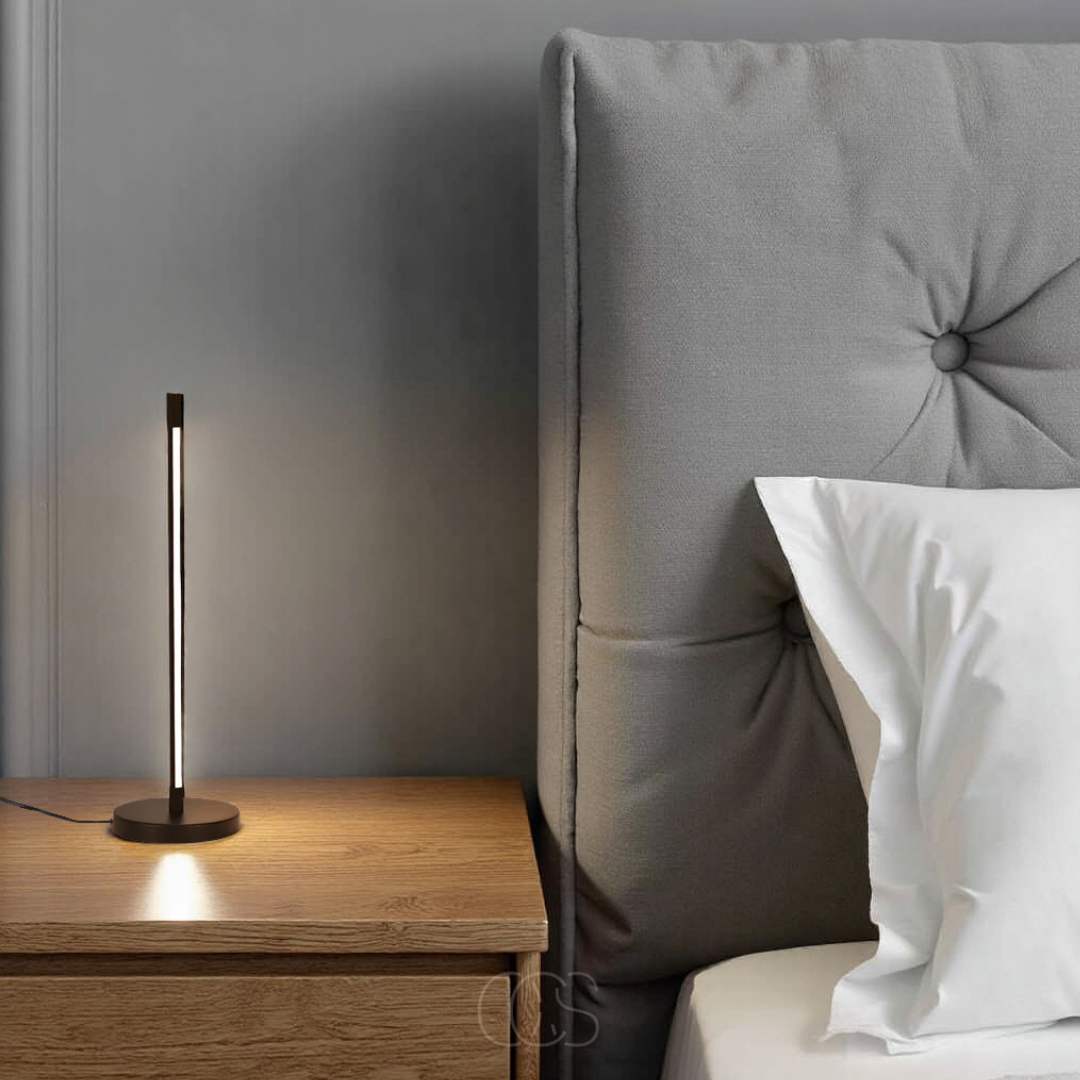 Vellina - Minimalist LED Table Lamp - Modern Matte Black Aluminum