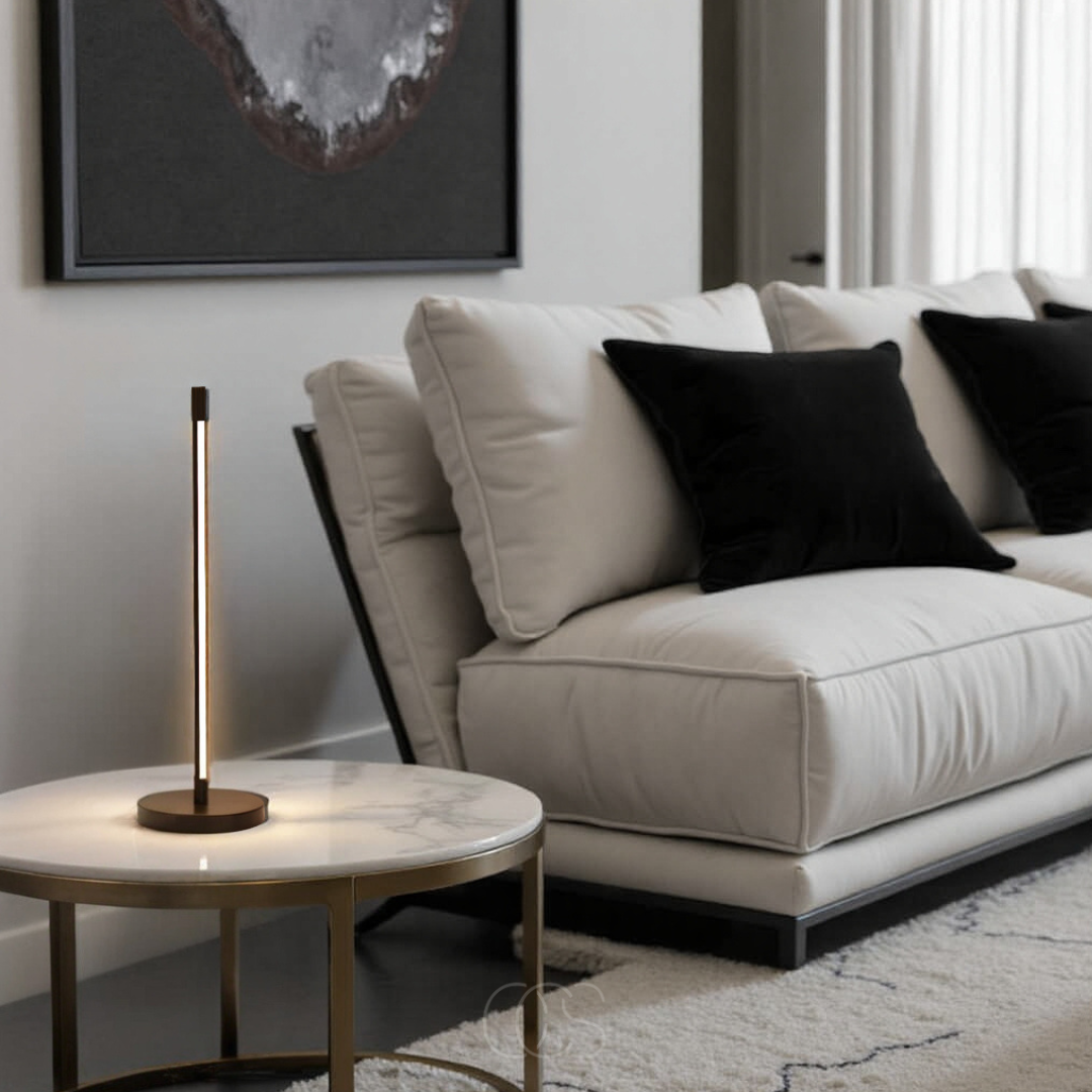 Vellina - Minimalist LED Table Lamp - Modern Matte Black Aluminum