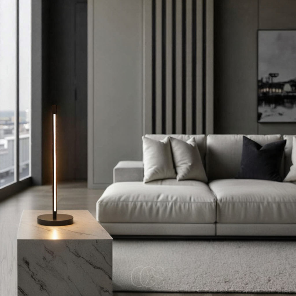 Vellina - Minimalist LED Table Lamp - Modern Matte Black Aluminum