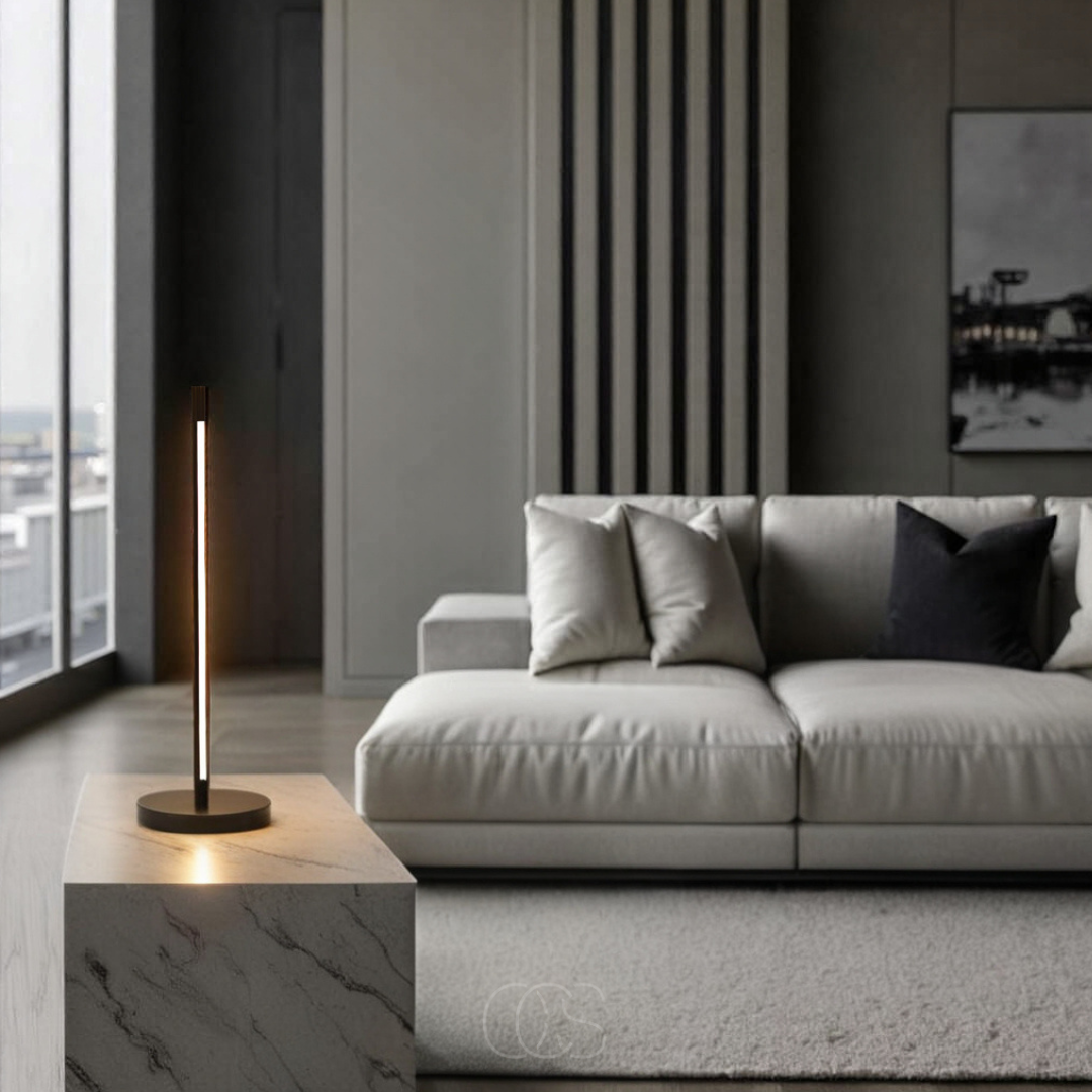 Vellina - Minimalist LED Table Lamp - Modern Matte Black Aluminum