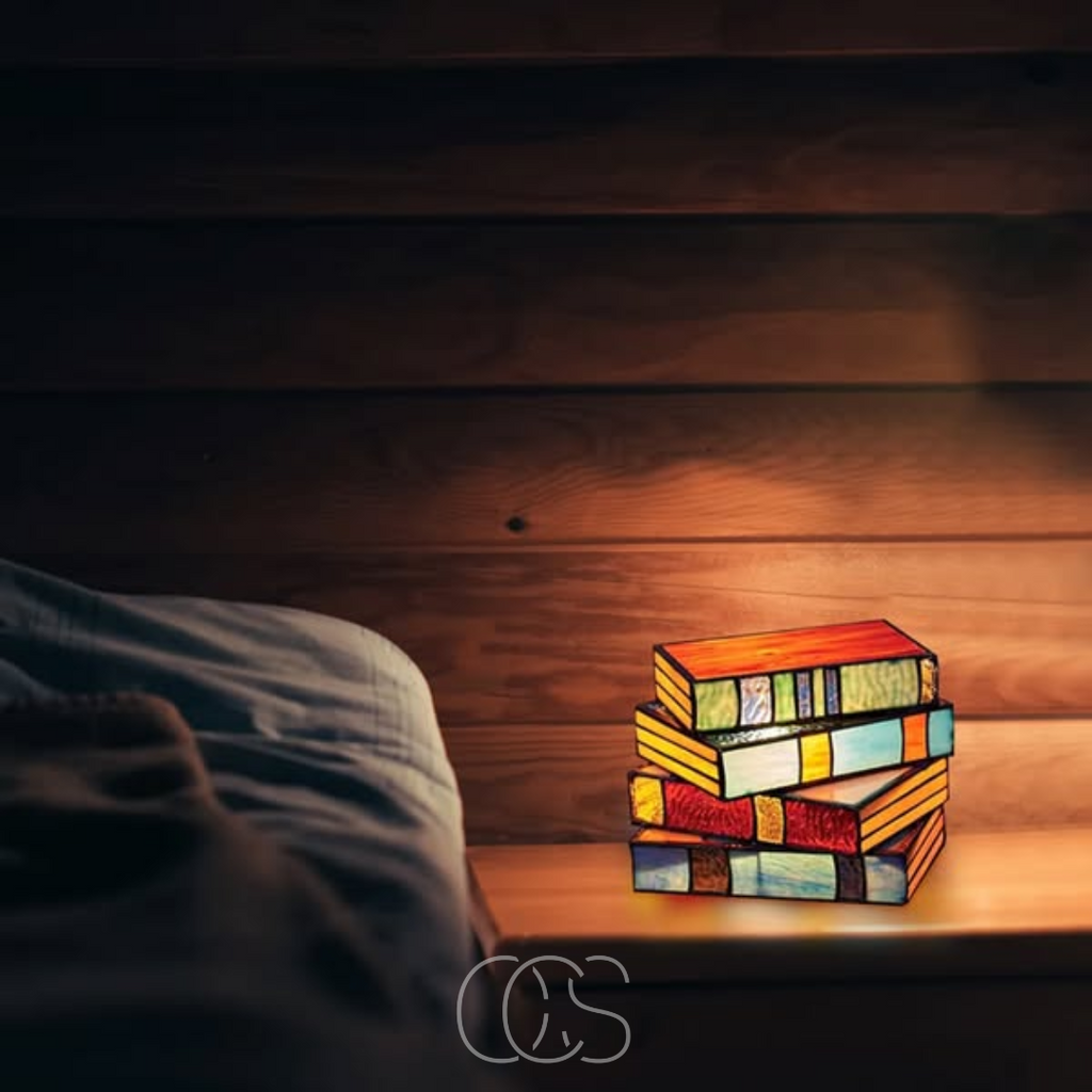 Vellina - Mosaic Book Lamp - Wireless Tiffany Table Lamp