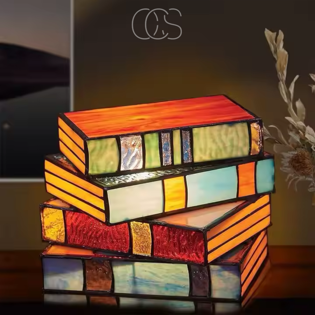 Vellina - Mosaic Book Lamp - Wireless Tiffany Table Lamp