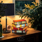 Vellina - Mosaic Book Lamp - Wireless Tiffany Table Lamp