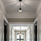 Vellina - Nordic Pendant Lamp with Spherical Glass - Black Design