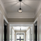 Vellina - Nordic Pendant Lamp with Spherical Glass - Black Design
